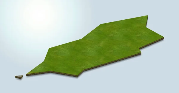 马恩岛地图的3D绘制 — 图库照片