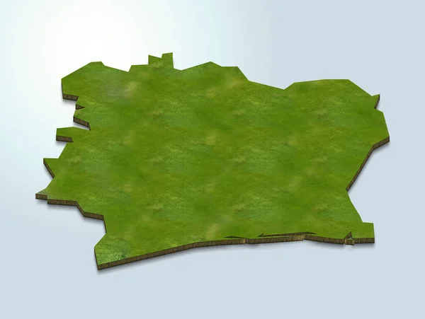 Render Map Ivory Coast — Stock Photo, Image