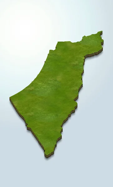 イスラエル地図の3Dレンダリング — ストック写真