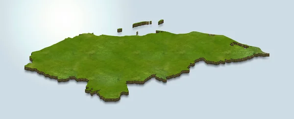ホンジュラス地図の3Dレンダリング — ストック写真