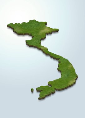Vietnam haritasının 3D çizimi
