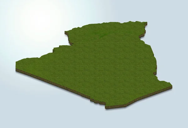 阿尔及利亚地图的3D绘制 — 图库照片