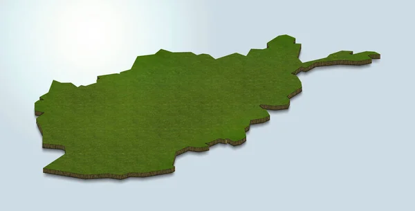 アフガニスタン地図の3Dレンダリング — ストック写真