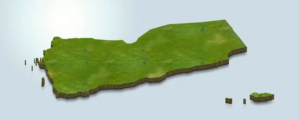 也门地图的3D绘制 — 图库照片