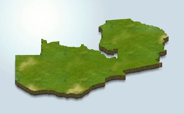 Darstellung Der Karte Von Sambia — Stockfoto