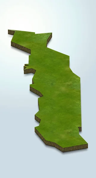 トーゴの地図の3Dレンダリング — ストック写真