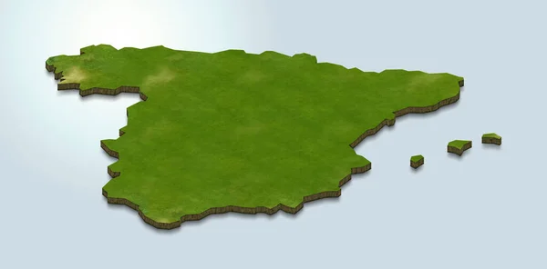 西班牙地图的3D绘制 — 图库照片