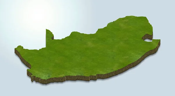 南非地图的3D绘制 — 图库照片