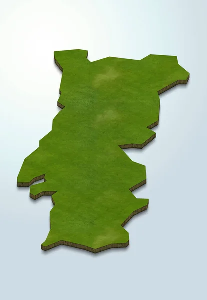 ポルトガル地図の3Dレンダリング — ストック写真