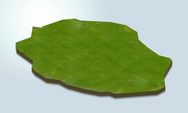 Reunion地图的3D渲染 — 图库照片