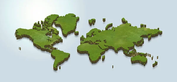 Renderizado Del Mapa Del Mundo — Foto de Stock