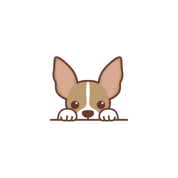 Cute Chihuahua Puppy Peeking Cartoon Vector Illustration Vector de stock