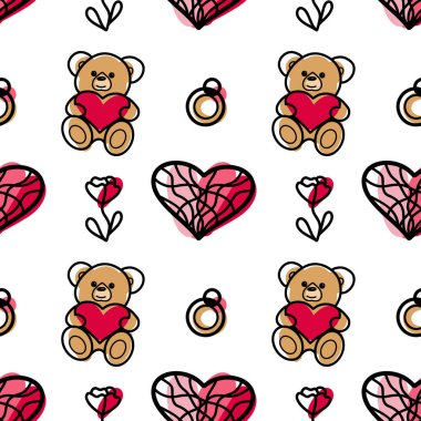 vector seamless pattern on Valentine s Day, February 14 Love