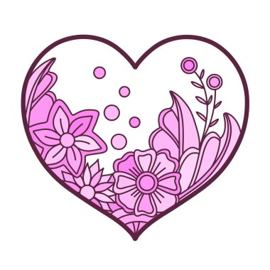 Renkler, kartlar, kitaplar için kalp çizimi