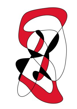 Sürekli çizgileri olan soyut eğri büğrü modern arkaplan. Farklı şekillere sahip minimalist sanat arka planı