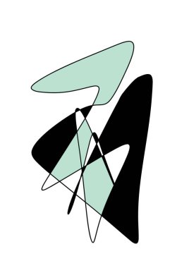 Sürekli çizgileri olan soyut eğri büğrü modern arkaplan. Farklı şekillere sahip minimalist sanat arka planı