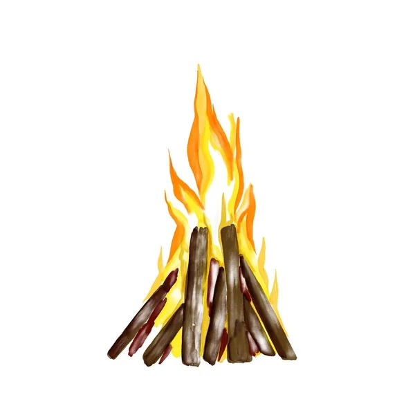 数字水彩画 火燃烧 库帕拉的宴会 — 图库照片