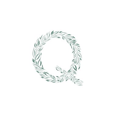 İngilizce dilinin Çiçek Alfabesi - harf - Q