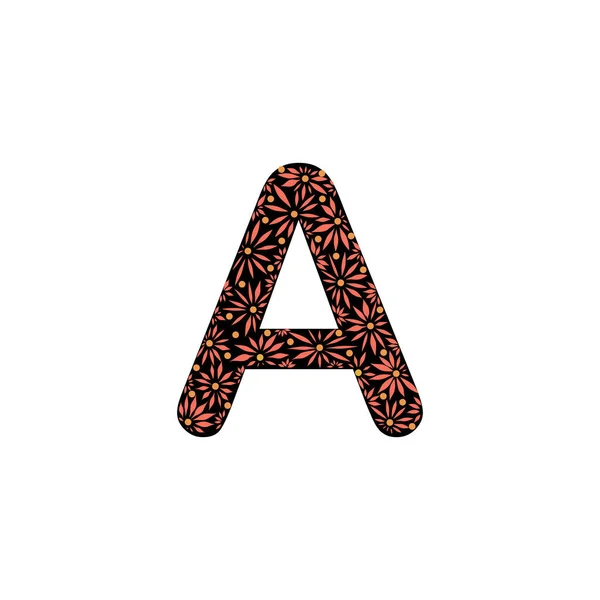 Alphabet Fleur Langue Anglaise Lettre — Image vectorielle