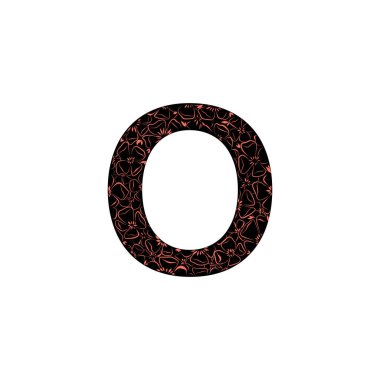 İngilizce dilinin çiçek alfabesi - harf - O