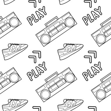 90 'ların biçiminde soyut ve pürüzsüz çizimler