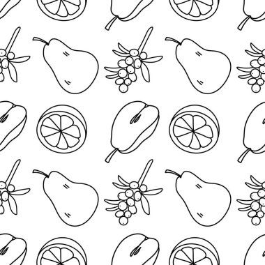 Kış sıcaklığı, tatlılar ve sıcak içecekler için hatları olmayan vektör çizgileri.