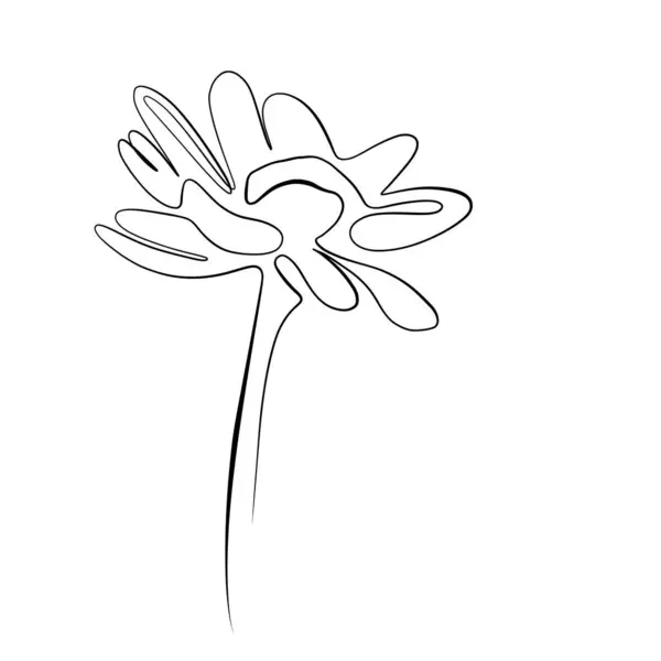 Nepřetržité Kreslení Čar Čárový Výtvarný Souvislý Výkres Květiny Vektorový Minimalistický — Stockový vektor