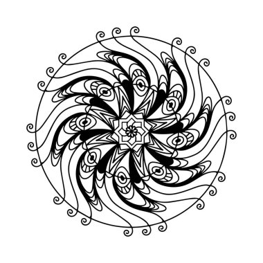 Yetişkinler için basit mandala boyama sayfası - basit mandala boyama sayfaları - duvardaki sanat. Boyama kitabı Dantelli desen Dövme.