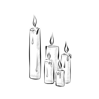 Çizgi çizme. Sanat tarzında mumlar. Vektör minimalist