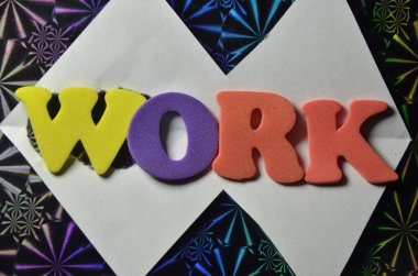 Soyut arkaplanda iş sözcüğü soyut arkaplan