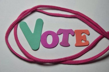 bir arka plan üzerinde kelime oy