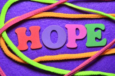 bir arka plan üzerinde kelime umut