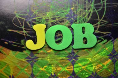 Kelime yazma işi. İş ya da iş sahibi olan bir iş ya da pozisyonun iş fotoğraflarının sergilenmesi