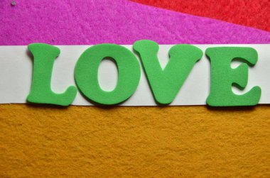 Renkli soyut üzerinde kelime sevgisi