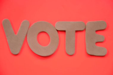 bir arka plan üzerinde kelime oy