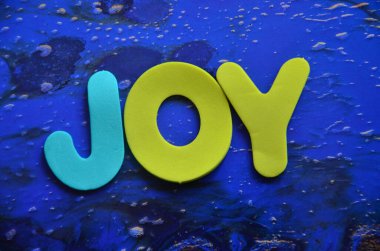 Soyut bir arkaplanda mutlu kelimesi