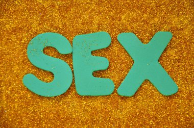 Renkli bir arka planda kelime seksi