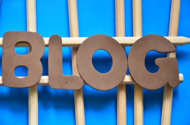 Blog kelime yapılmış ahşap mektupları