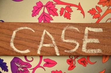 Kelime yazma çantası. Tahta parça üzerine yazılmış özel araştırmalarda kullanılacak analiz için iş konsepti