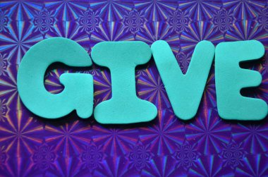 Kelime yazma metni iş için bir fotoğraf sergisi verir birine bir şey vermesi ya da birine vermesi için verir.