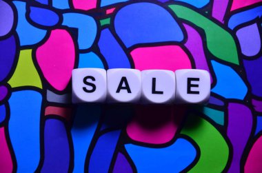 bir arka plan üzerinde kelime satış