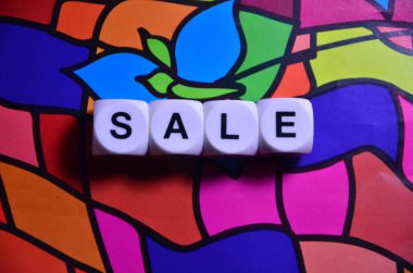 Soyut arkaplanda satış sözcüğü