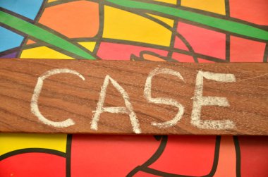 El yazısı çantası. Kavramsal fotoğraf açık bir dava ya da dava için içinde bir şey yazılıydı.