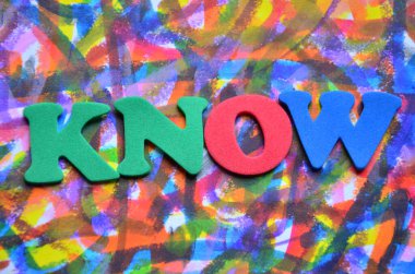 Renkli bir arkaplanda sözcük bilmek