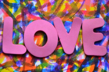 Seni seviyorum renkli mektuplar.