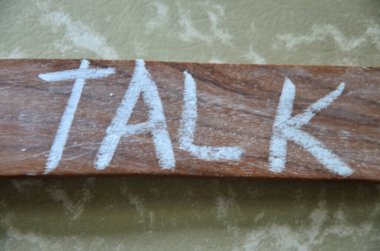 soyut arkaplanda kelime konuşması