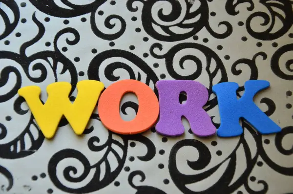 renkli bir arka plan üzerinde iş sözcük