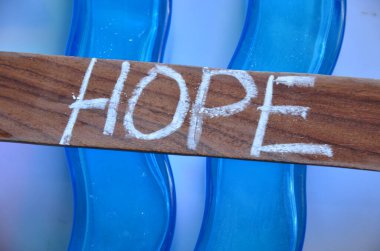 bir arka plan üzerinde kelime umut