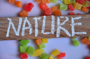 Soyut renkli arkaplanda kelime gıdası