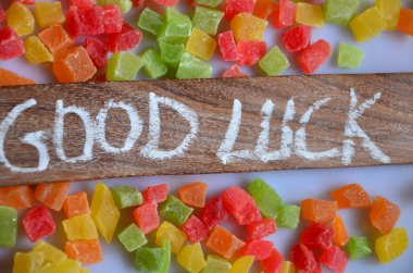 Renkli şeker baston şeker ve şans